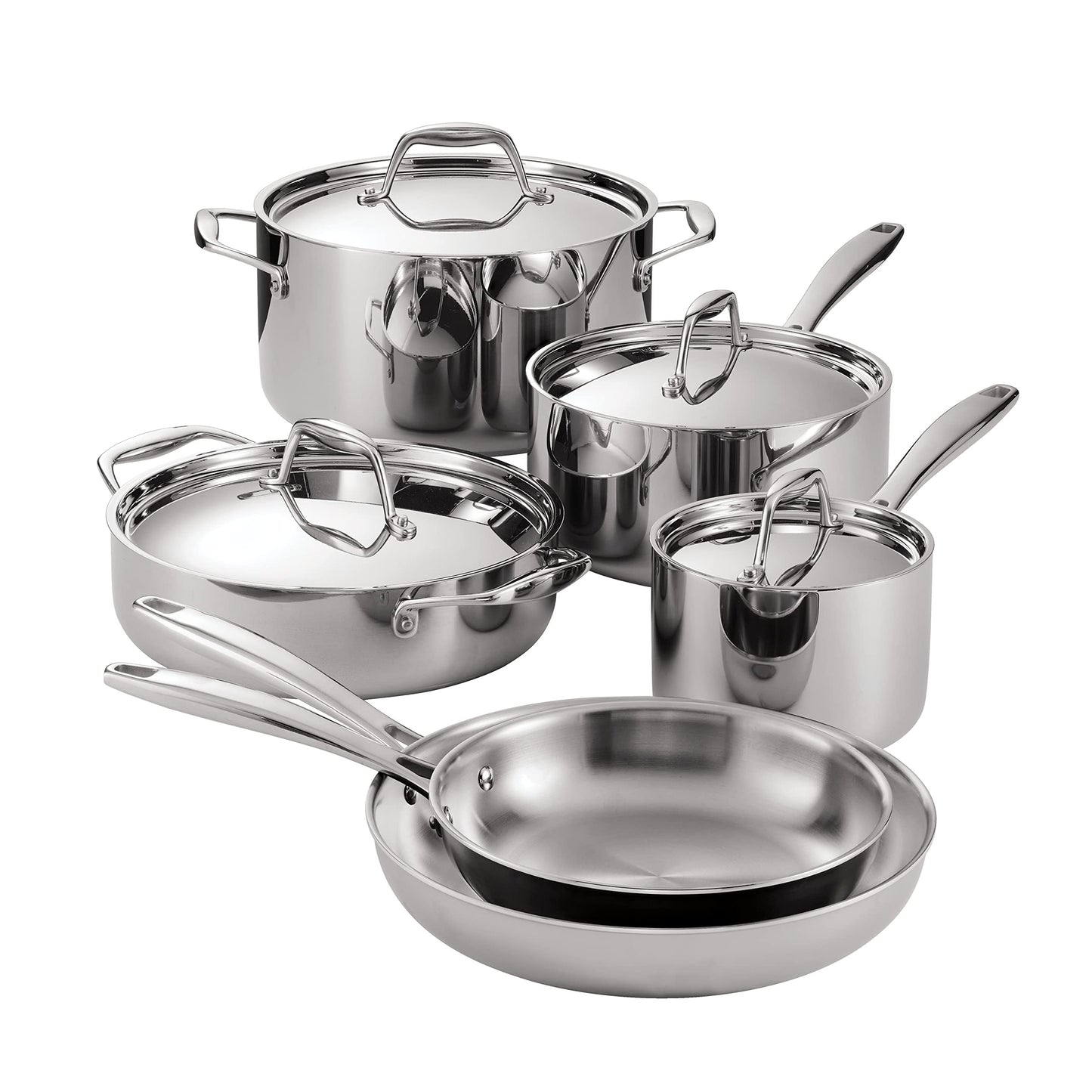 Induction Tri-Ply Clad Cookware Set - 10 Pc