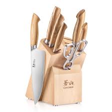 OLIV Series 8-Piece Knife Block Set, Maple, Forged Swedish 14C28N Steel