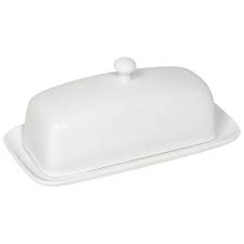 Butter Dish Rect White