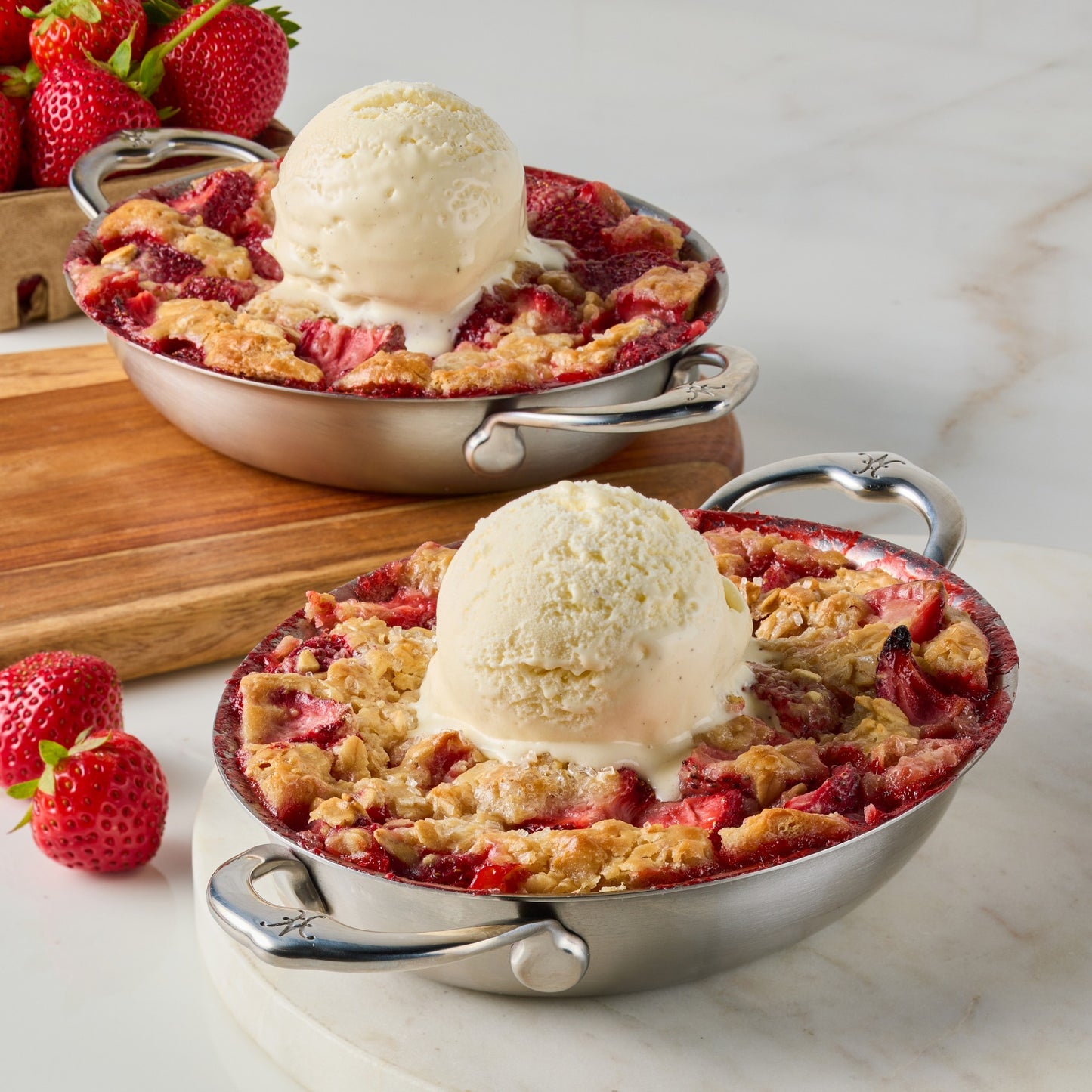 Set of 2, Stainless Steel 13oz Oval Au Gratin, Small