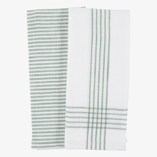 Monaco Slubbed Kitchen Tea Towel - Mineral Green