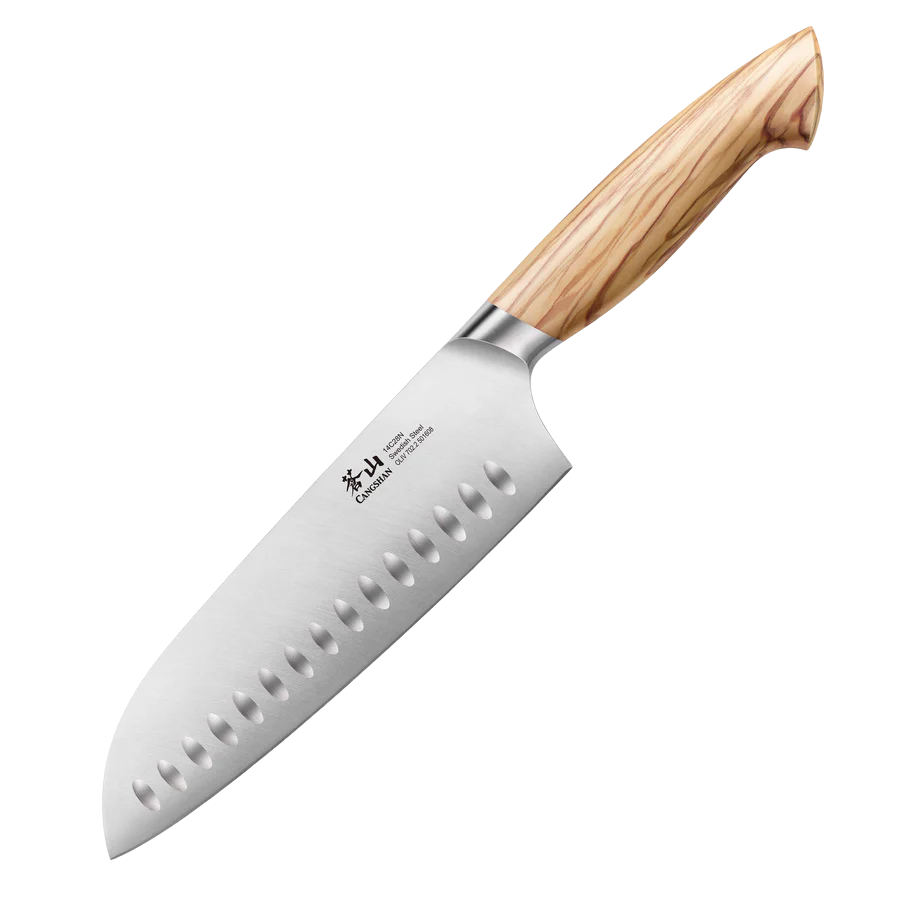 OLIV Series 7-Inch Santoku Knife, Forged Swedish 14C28N Steel