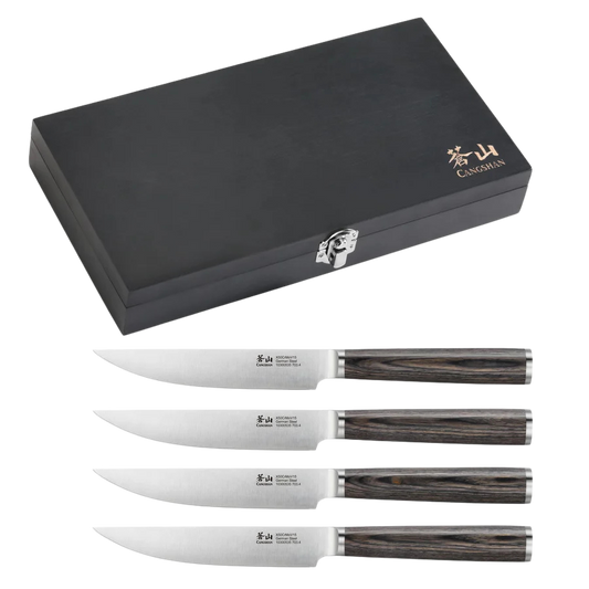 4-Piece Pakkawood Steak Knife Set w/ Wood Box