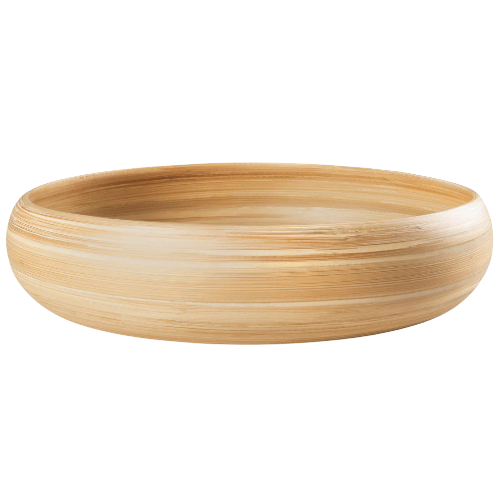 Lexa Bamboo Fruit Bowl, 12 Inch- Natural Bamboo