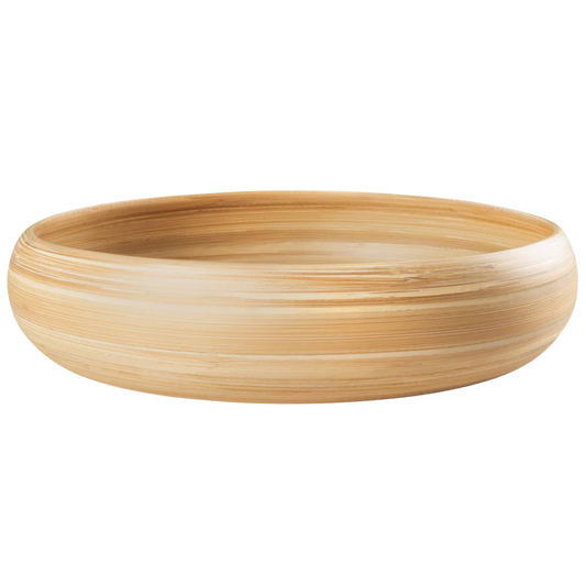 Lexa Bamboo Fruit Bowl, 12 Inch- Natural Bamboo