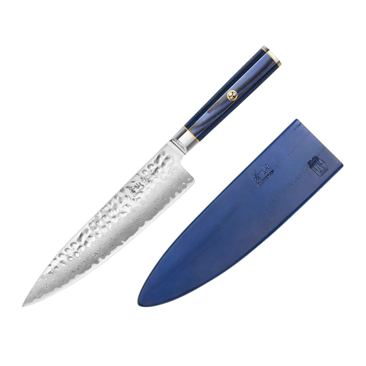 KITA Series 8-Inch Chef's Knife with Sheath, High Carbon X-7 Damascus Steel