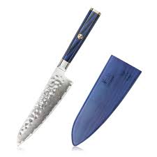 KITA Series 5.5-Inch Prep Utility Knife with Sheath, X-7 Damascus Steel