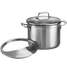Stainless Steel 6 Qt Pasta Pot with Lid and Strainer