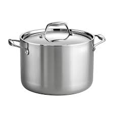 Tri-Ply Clad 8 Quart Stainless Steel Covered Stock Pot - With Lid