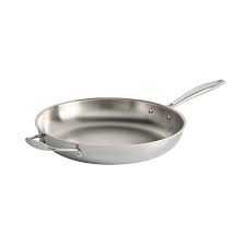 12" Tri-Ply Clad Stainless Steel Fry Pan with Helper Handle
