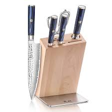 KITA Series 6-Piece Knife HUA Block Set, High Carbon X-7 Damascus Steel