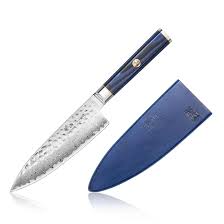 KITA Series 6-Inch Chef's Knife with Sheath, High Carbon X-7 Damascus Steel with Sheath