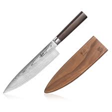 HAKU Series 8-Inch Chef's Knife with Sheath, Forged X-7 Damascus Steel