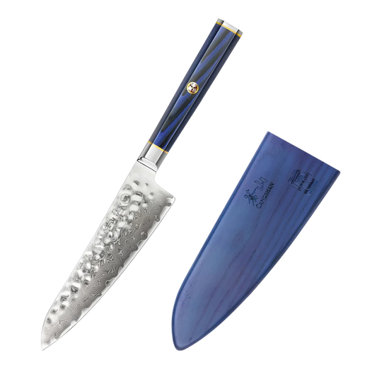 KITA Series 5.5-Inch Prep Utility Knife with Sheath, X-7 Damascus Steel