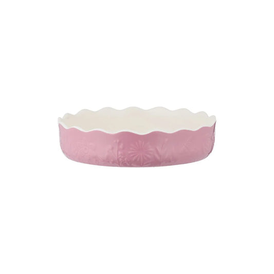 Pie Dish Pink- In The Meadow